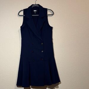 DKNY Dark Blue Double-Breasted Dress